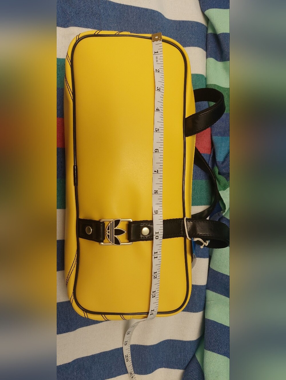 Adidas Yellow Vinyl Shoulder Bag with Black Trim - Picture 6 of 10